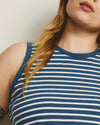 Cai High Neck Tank - Ink Blue/White Stripe | Plus Size & Straight Size Women's Fashion | Universal Standard