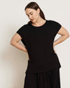 Alida Draped Liquid Jersey Top - Black | Plus Size & Straight Size Women's Fashion | Universal Standard