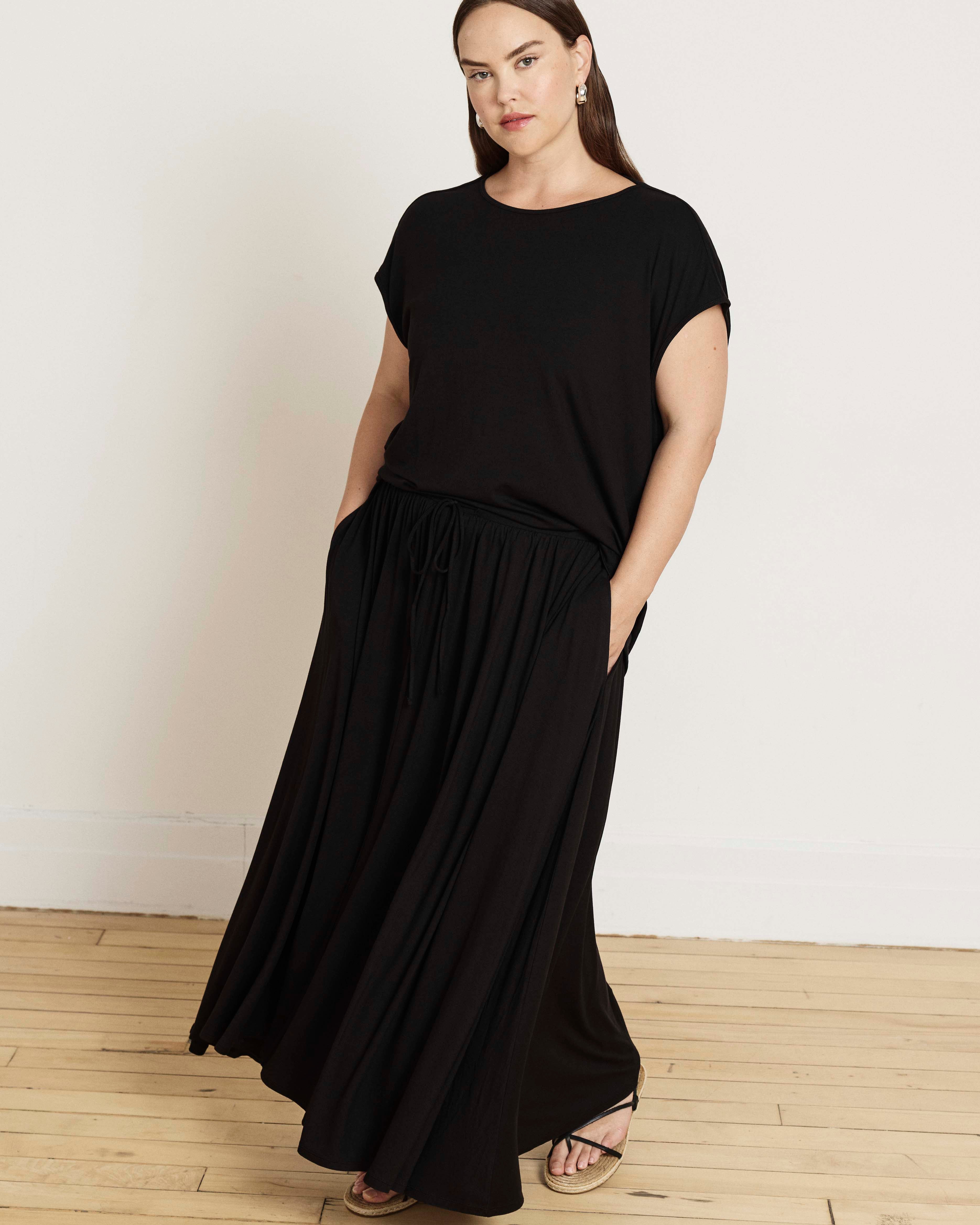 Tessa Liquid Jersey Skirt - Black – Universal Standard