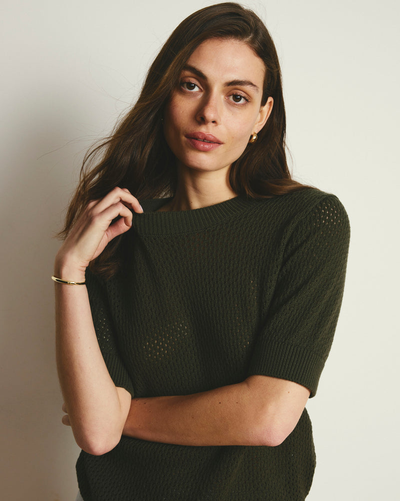 Rosie Pointelle Sweater Top - Camo | Plus Size & Straight Size Women's Fashion | Universal Standard
