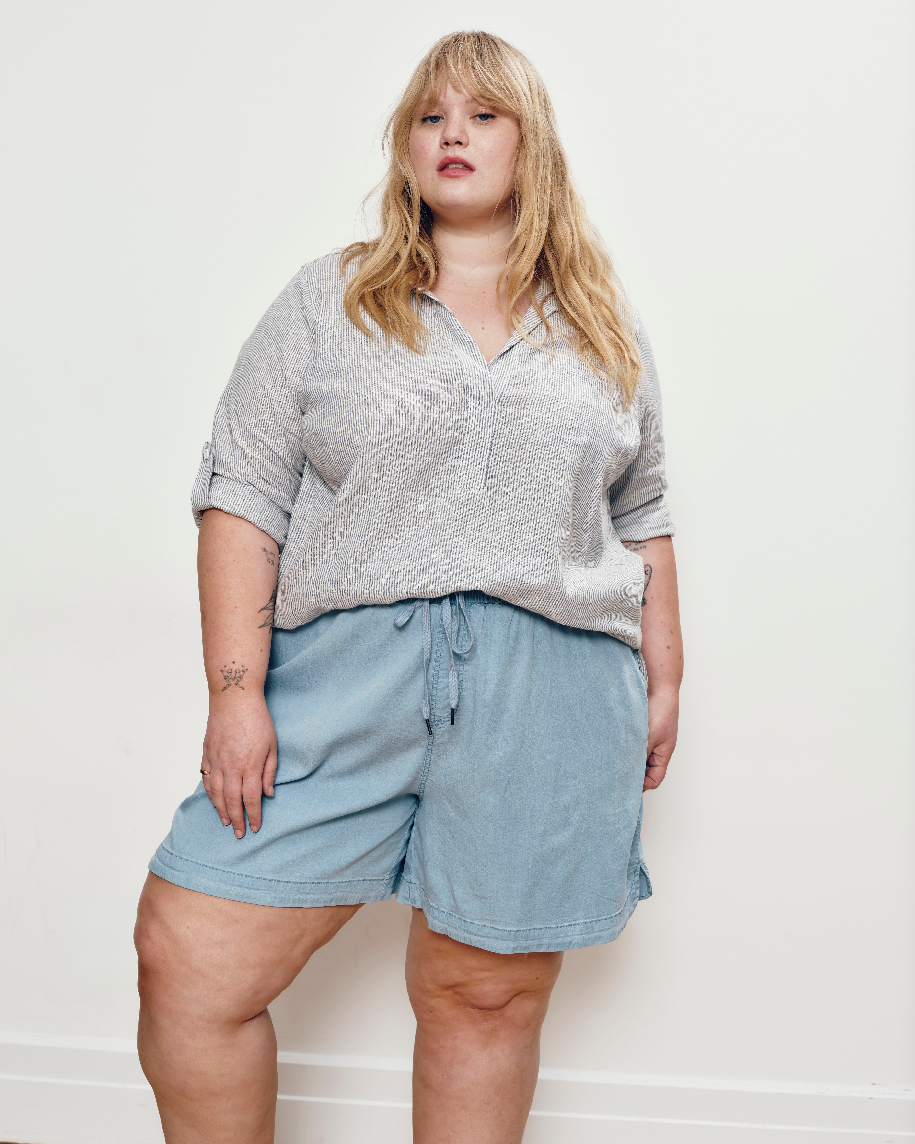 Perfect Tencel Chambray Shorts - Morning Blue – Universal Standard