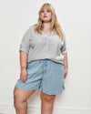 Perfect Tencel Chambray Shorts - Morning Blue | Plus Size & Straight Size Women's Fashion | Universal Standard
