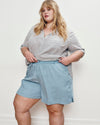 Perfect Tencel Chambray Shorts - Morning Blue | Plus Size & Straight Size Women's Fashion | Universal Standard