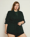 Belted Double Breasted Linen Blend Blazer - Forest Green | Plus Size & Straight Size Women's Fashion | Universal Standard