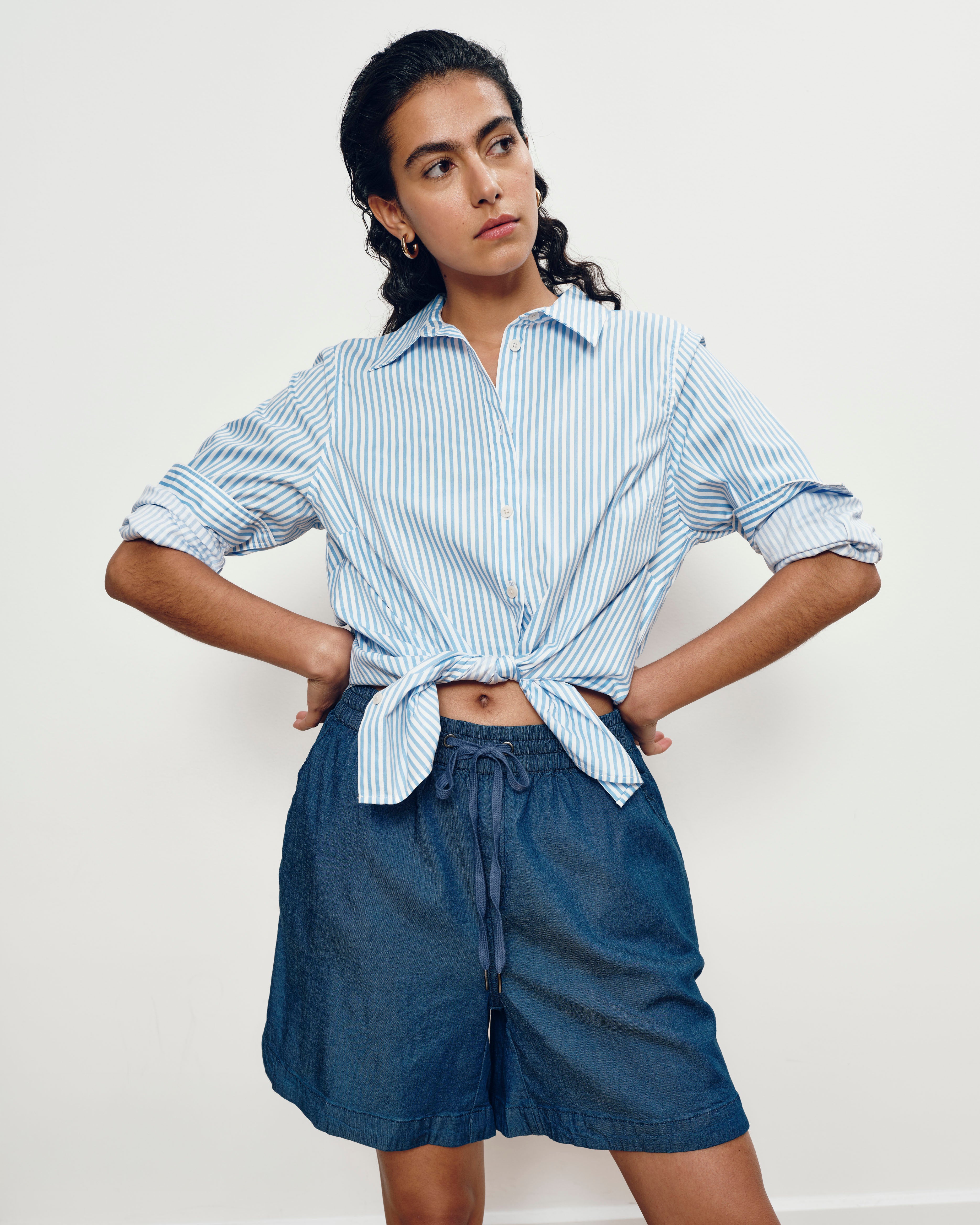 Perfect Tencel Chambray Shorts - Midnight Blue – Universal Standard