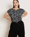 Heatwave Divine Jersey Flared Top - Black Bosco Print | Plus Size & Straight Size Women's Fashion | Universal Standard