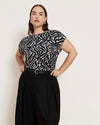 Heatwave Divine Jersey Flared Top - Black Bosco Print | Plus Size & Straight Size Women's Fashion | Universal Standard