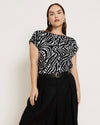 Heatwave Divine Jersey Flared Top - Black Bosco Print | Plus Size & Straight Size Women's Fashion | Universal Standard
