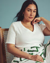 Classic V-Neck Ribbed Tee - White | Plus Size & Straight Size Women's Fashion | Universal Standard