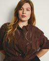 The Embroidered Artist Poplin Shirt - Peppercorn | Plus Size & Straight Size Women's Fashion | Universal Standard