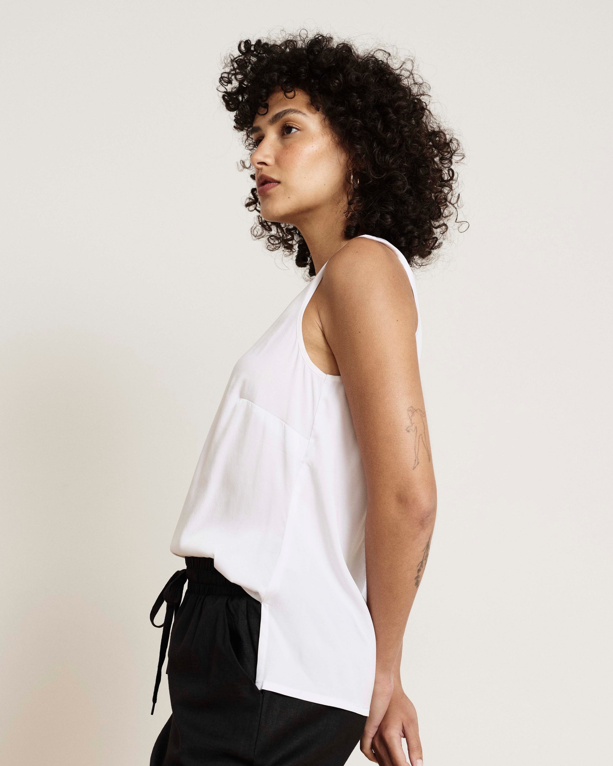 Cooling Stretch Cupro Tank - White | Plus Size & Straight Size Women's Fashion | Universal Standard