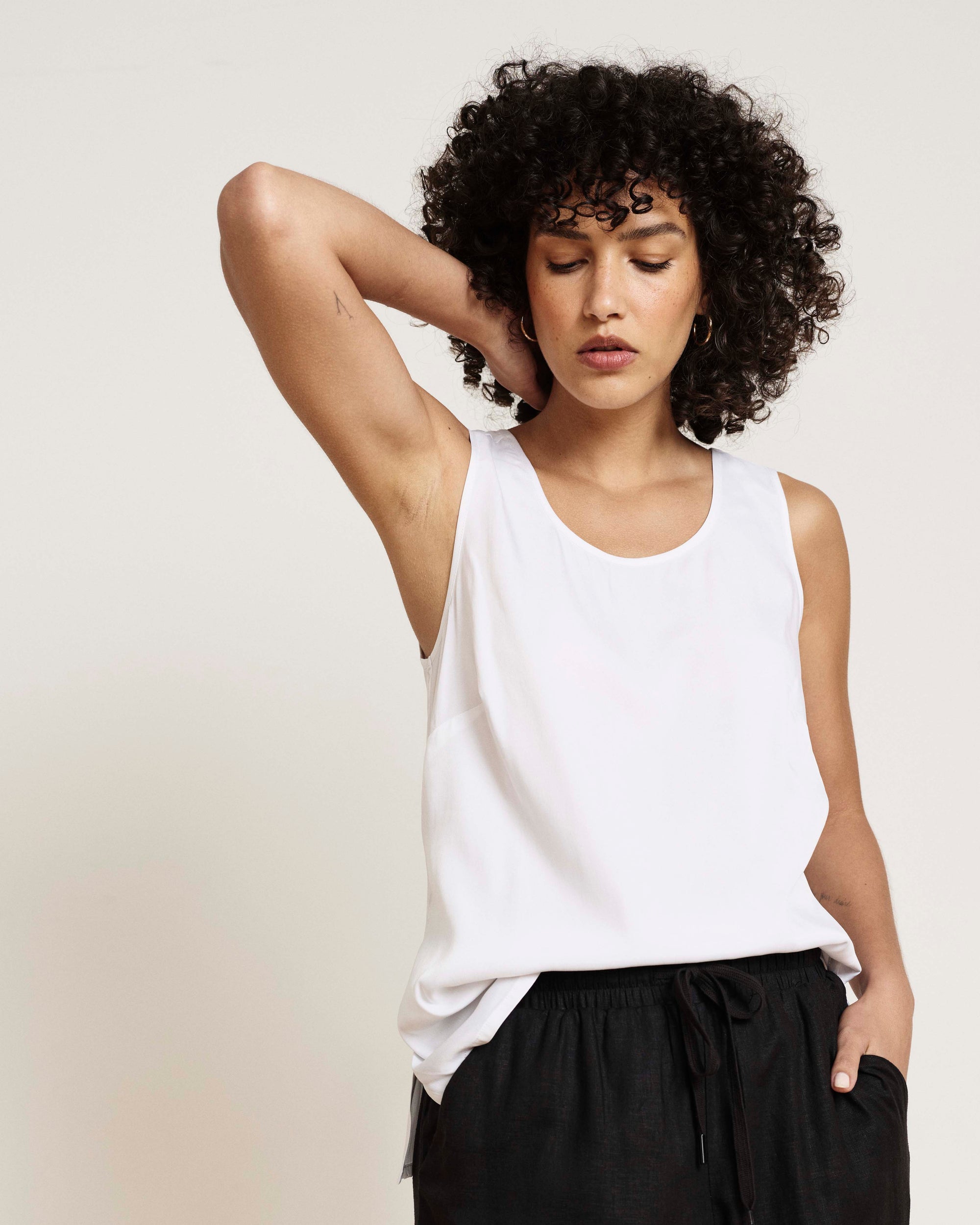 Cooling Stretch Cupro Tank - White | Plus Size & Straight Size Women's Fashion | Universal Standard