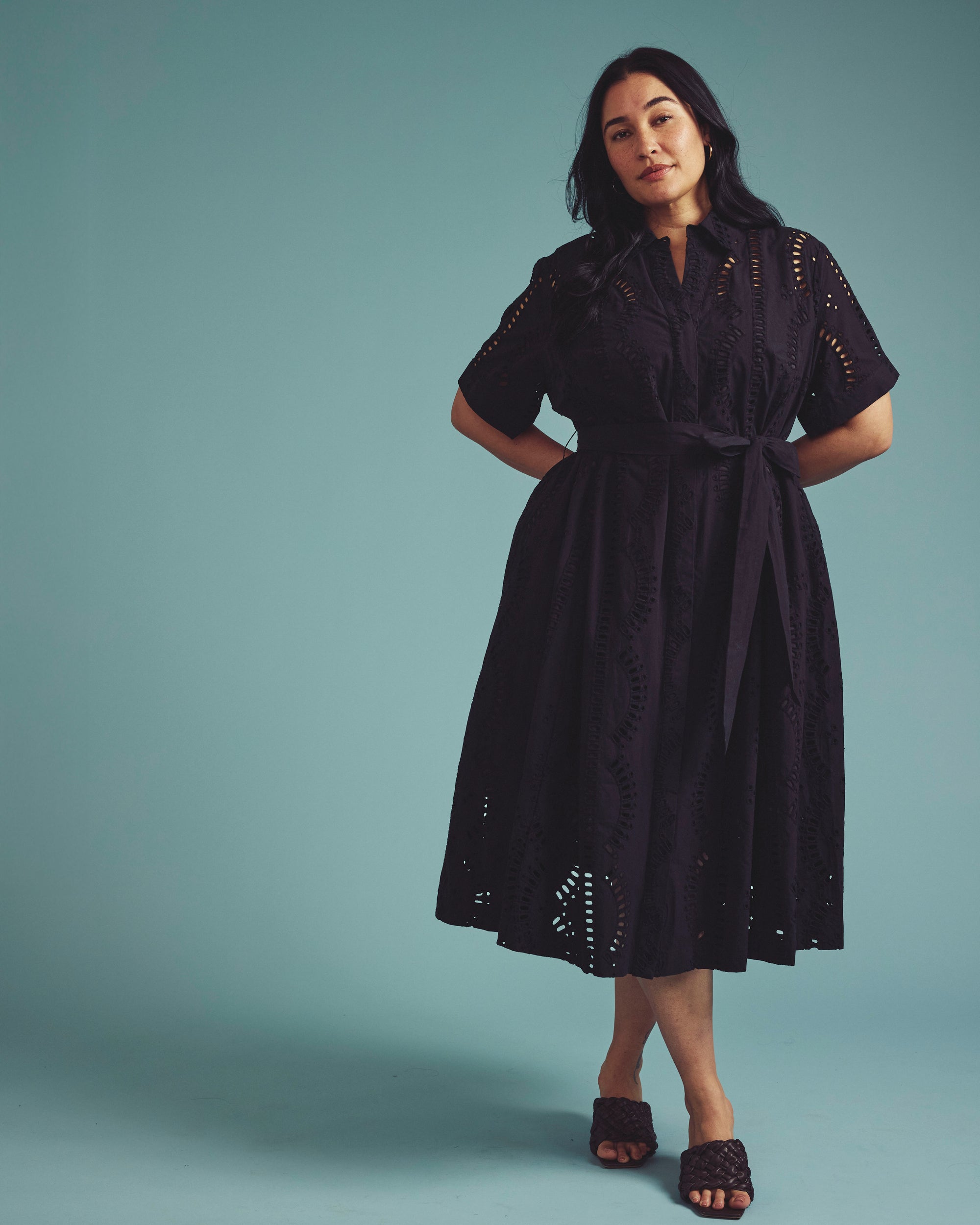 Tina Cotton Poplin Shirtdress - Black | Plus Size & Straight Size Women's Fashion | Universal Standard
