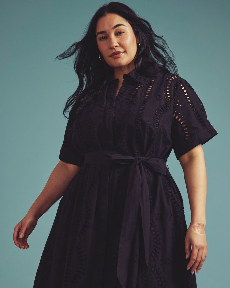 Tina Cotton Poplin Shirtdress - Black | Plus Size & Straight Size Women's Fashion | Universal Standard