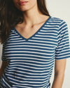 Double V Tee - Ink Blue/White Stripe | Plus Size & Straight Size Women's Fashion | Universal Standard