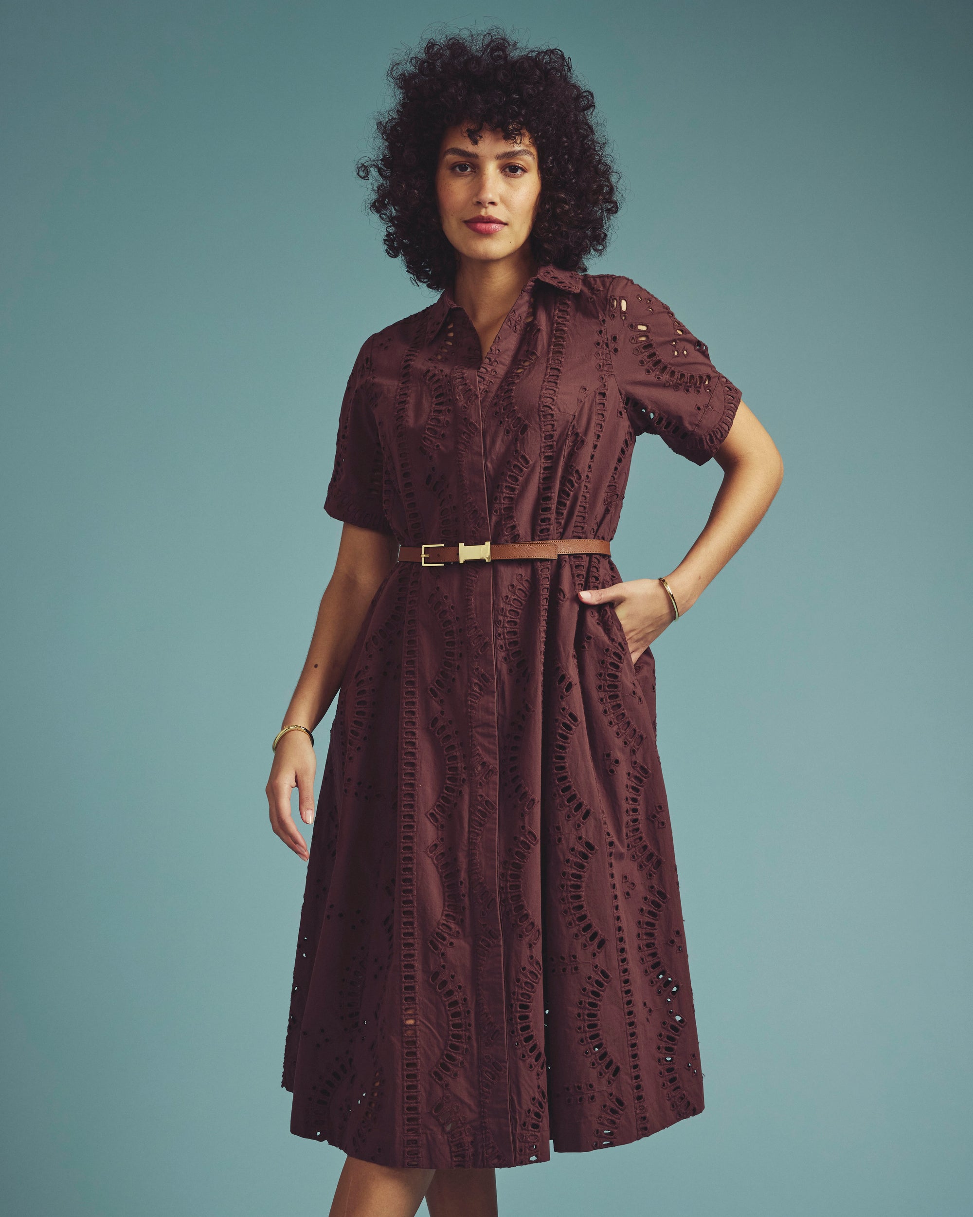 Tina Cotton Poplin Shirtdress - Peppercorn | Plus Size & Straight Size Women's Fashion | Universal Standard