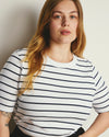 Classic Ribbed Tee - Nautical Navy Stripe | Plus Size & Straight Size Women's Fashion | Universal Standard