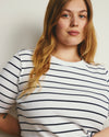 Classic Ribbed Tee - Nautical Navy Stripe | Plus Size & Straight Size Women's Fashion | Universal Standard