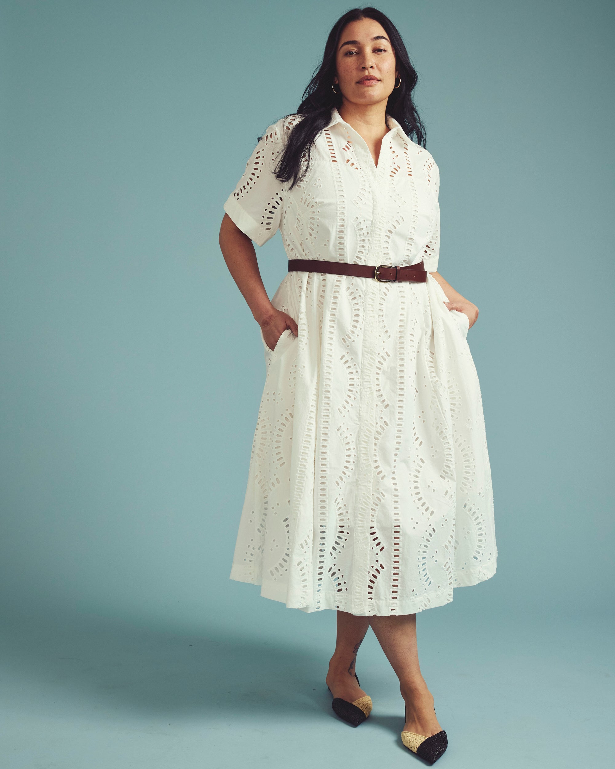 Tina Cotton Poplin Shirtdress - White | Plus Size & Straight Size Women's Fashion | Universal Standard