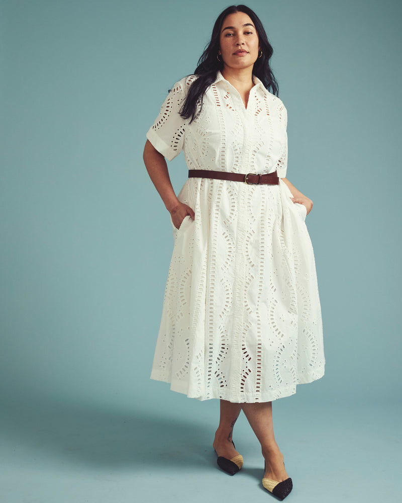 Tina Cotton Poplin Shirtdress - White | Plus Size & Straight Size Women's Fashion | Universal Standard
