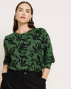 Joan Liquid Jersey Long Sleeve Top - Green Sgrafitto Print | Plus Size & Straight Size Women's Fashion | Universal Standard