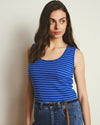Daisy Ribbed Tank - Bright Blue/White Microstripe | Plus Size & Straight Size Women's Fashion | Universal Standard