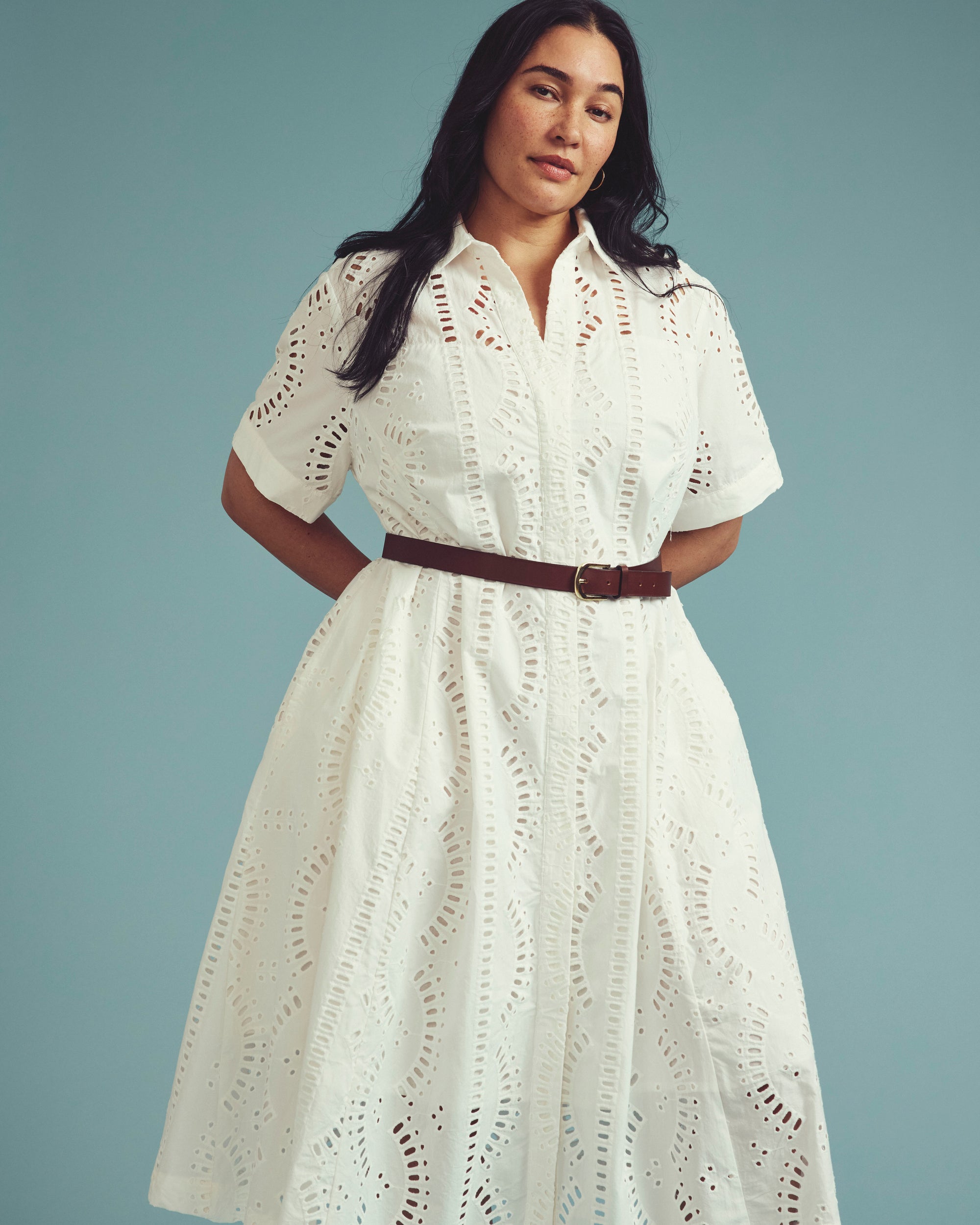 Tina Cotton Poplin Shirtdress - White | Plus Size & Straight Size Women's Fashion | Universal Standard