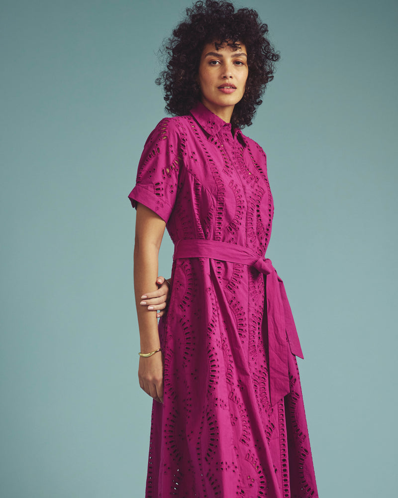 Tina Cotton Poplin Shirtdress - Hyper Pink | Plus Size & Straight Size Women's Fashion | Universal Standard
