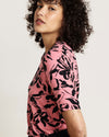 Lily Liquid Jersey Crew Neck Stovepipe Tee - Pink Sgraffito Print | Plus Size & Straight Size Women's Fashion | Universal Standard