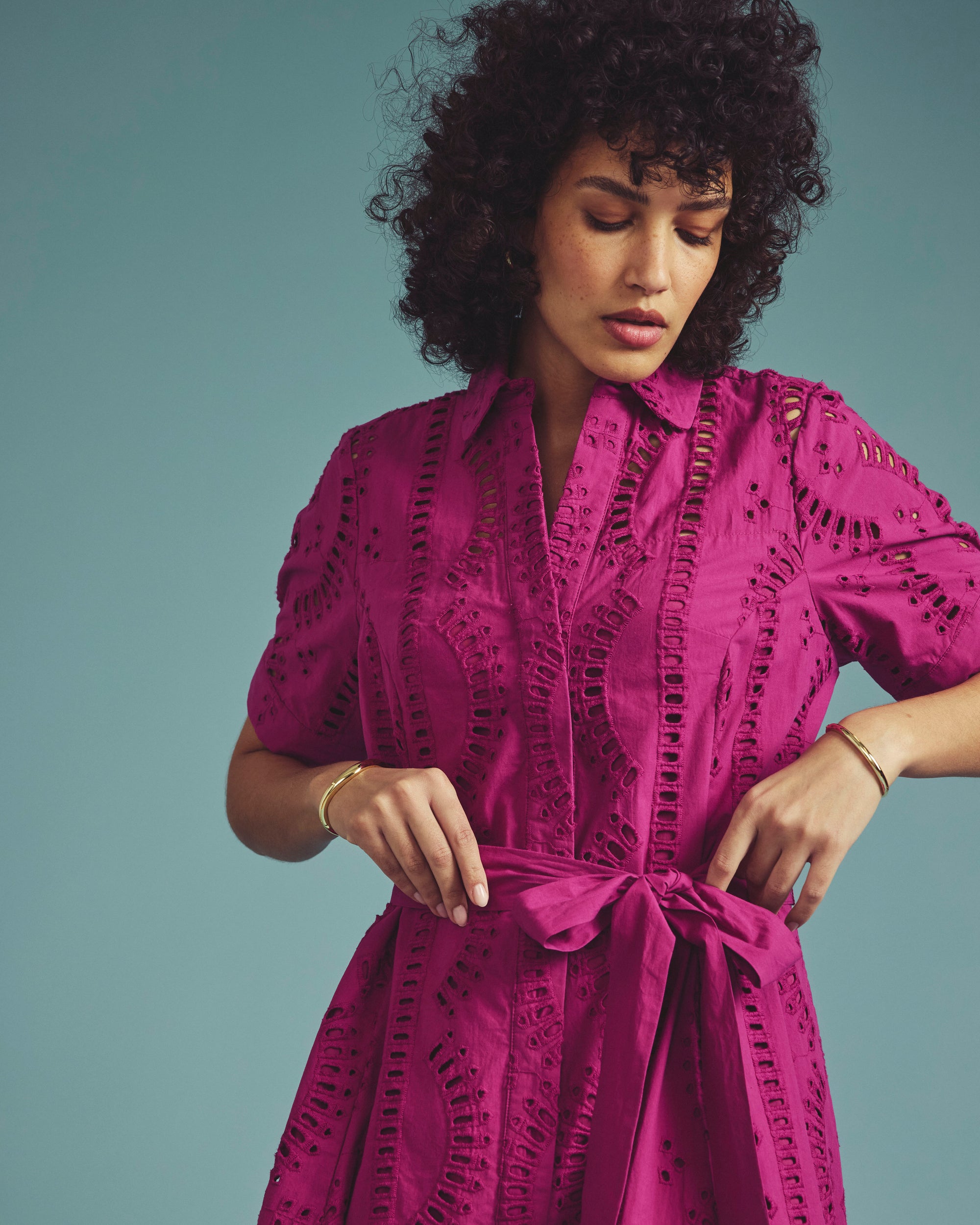 Tina Cotton Poplin Shirtdress - Hyper Pink | Plus Size & Straight Size Women's Fashion | Universal Standard