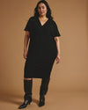Teresa Liquid Jersey V-Neck Dress - Black | Plus Size & Straight Size Women's Fashion | Universal Standard