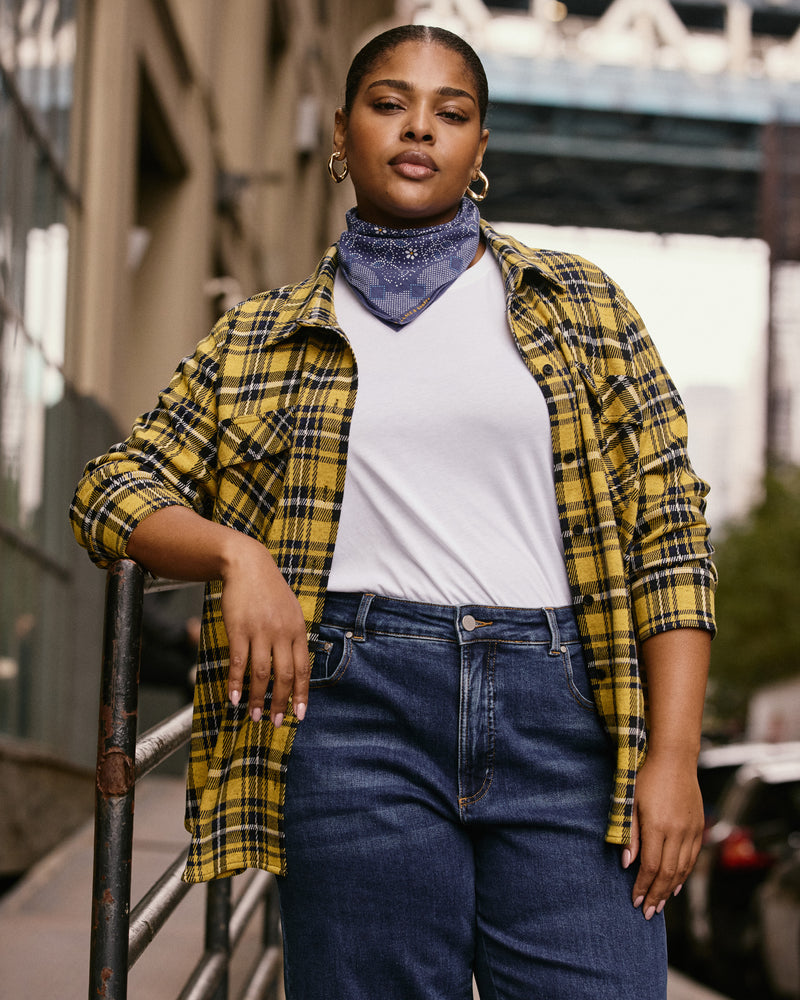 Maine Stretch Flannel Shirt - Chamomile Yellow Plaid