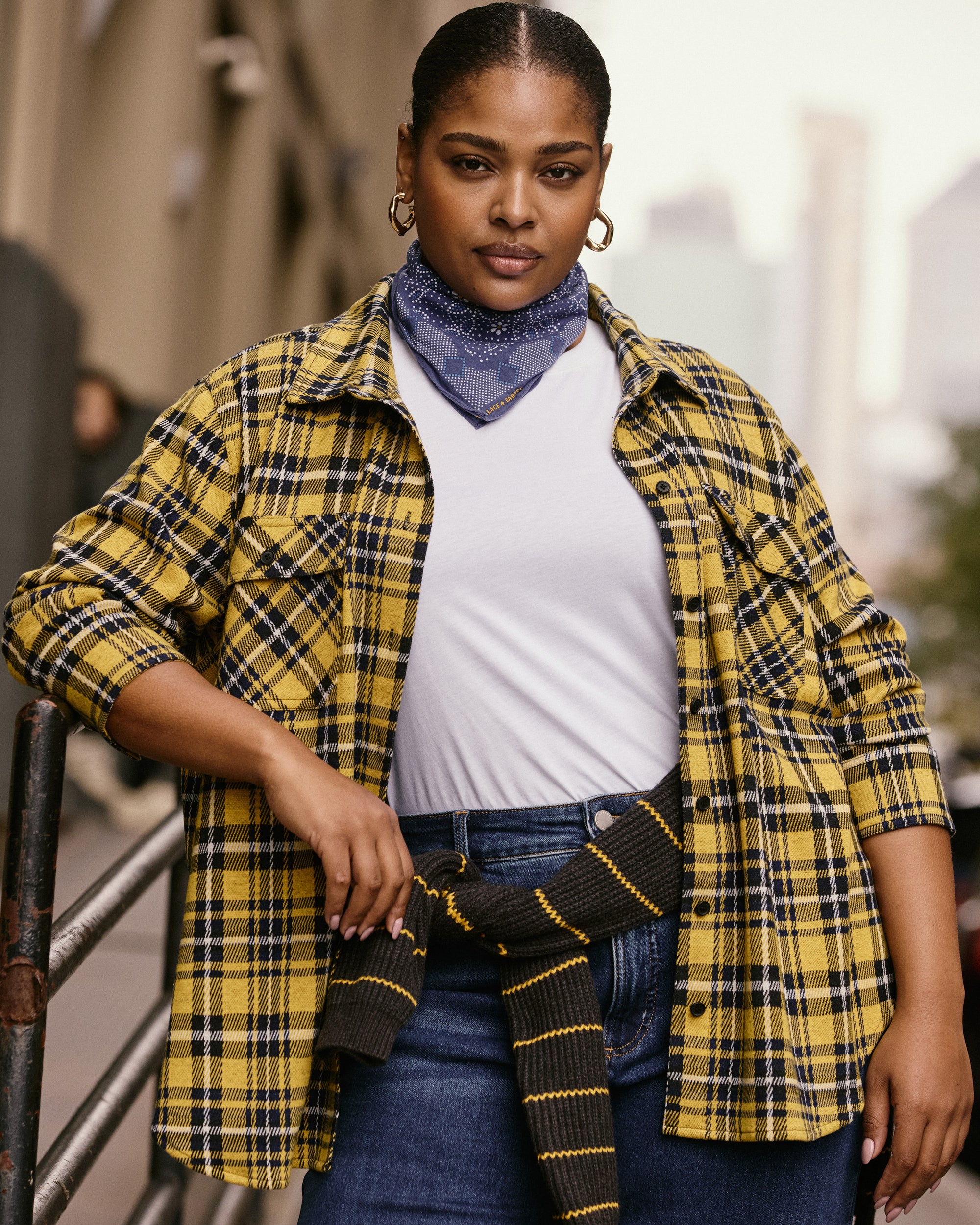 Maine Stretch Flannel Shirt - Chamomile Yellow Plaid