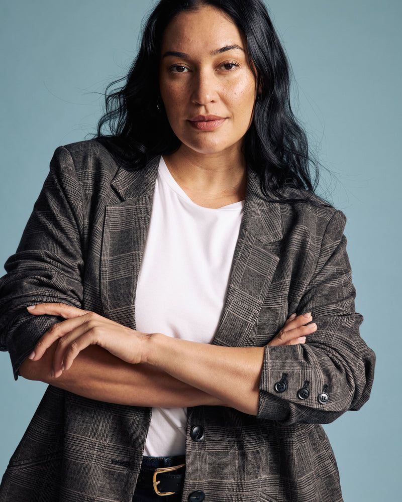 Beas Ponte Blazer - British Plaid