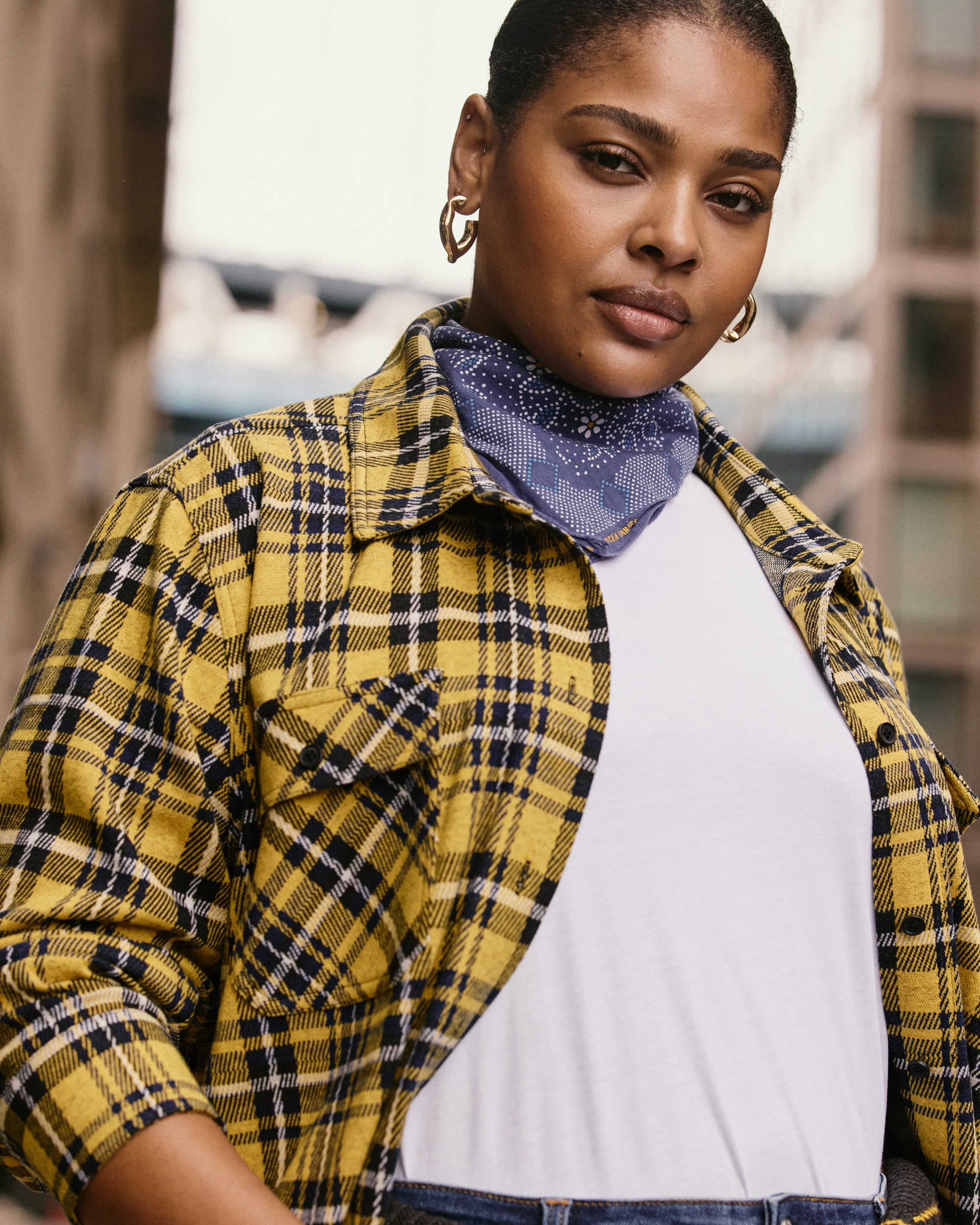 Maine Stretch Flannel Shirt - Chamomile Yellow Plaid Universal Standard Maine Stretch Flannel Shirt - Chamomile Yellow Plaid Universal Standard