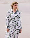 Alix Linen Blend Shirtdress - Green Paint Print | Plus Size & Straight Size Women's Fashion | Universal Standard