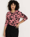 Joan Liquid Jersey Long Sleeve Top - Pink Sgraffito Print | Plus Size & Straight Size Women's Fashion | Universal Standard