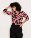 Joan Liquid Jersey Long Sleeve Top - Pink Sgraffito Print | Plus Size & Straight Size Women's Fashion | Universal Standard