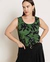 Cooling Stretch Cupro Tank - Green Sgrafitto Print | Plus Size & Straight Size Women's Fashion | Universal Standard