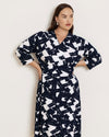 The Divine Jersey Wrap Dress - Navy Santiago Print | Plus Size & Straight Size Women's Fashion | Universal Standard