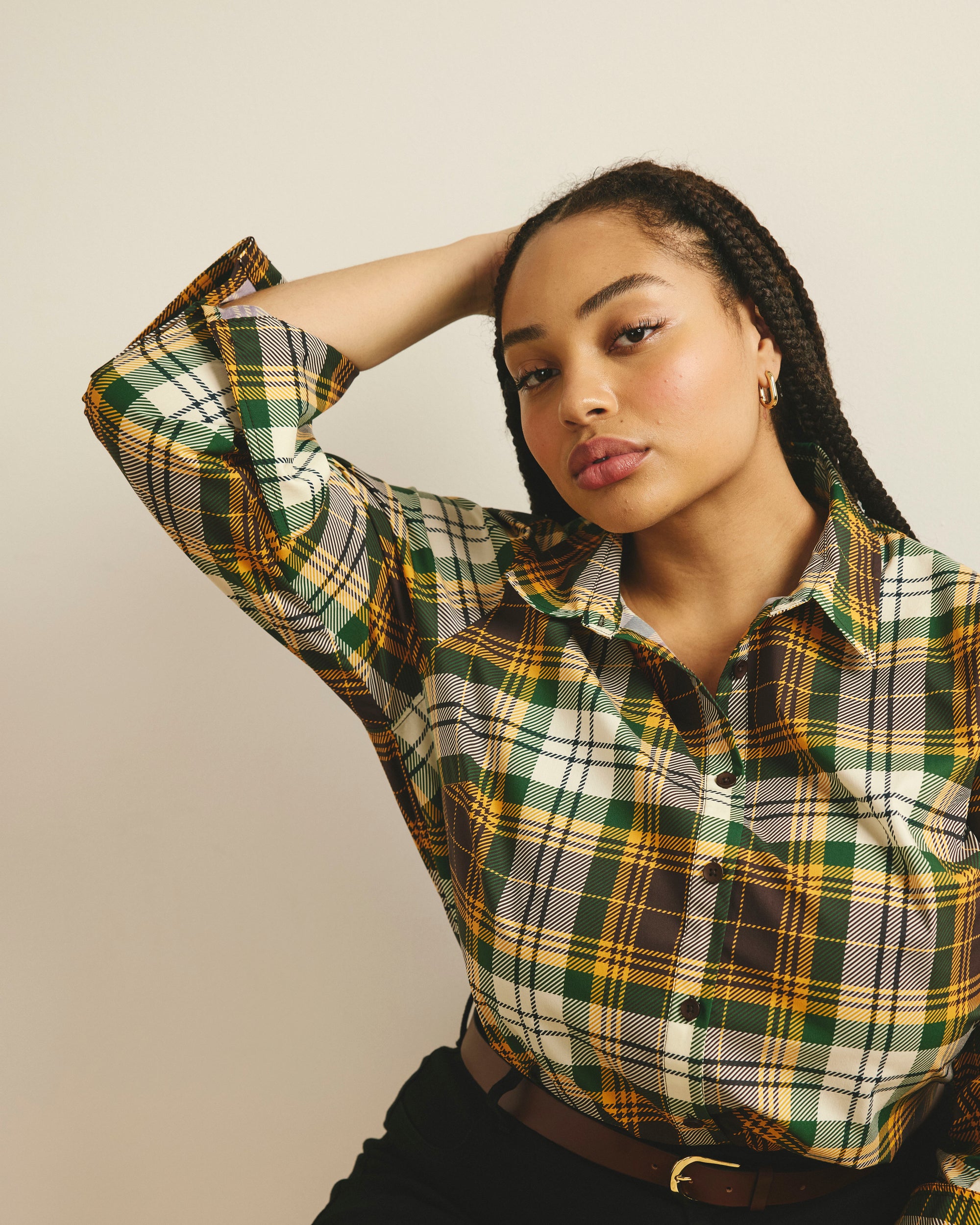 Henning x US Madison Shirt - Brown Plaid | Plus Size & Straight Size Women's Fashion | Universal Standard