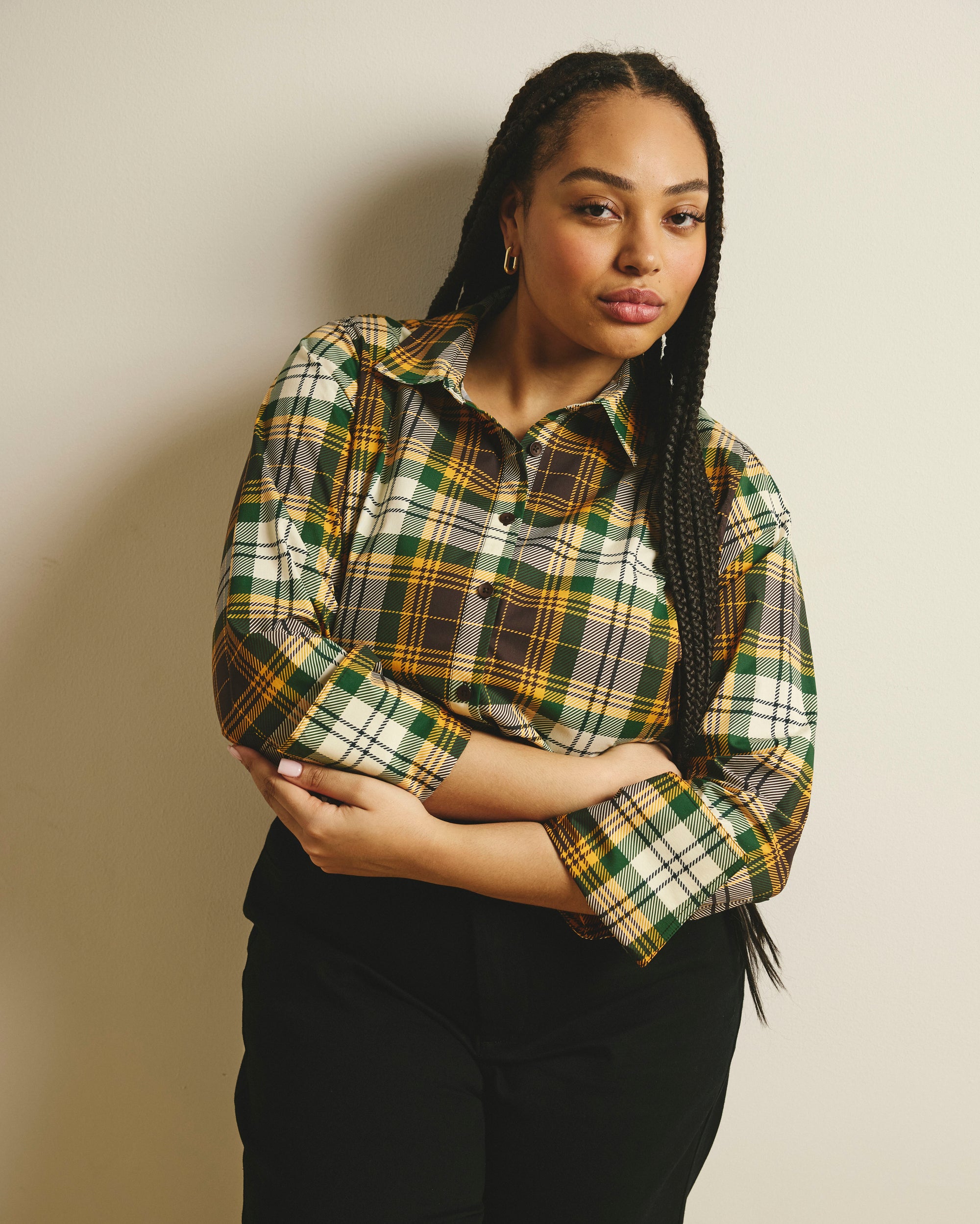 Henning x US Madison Shirt - Brown Plaid | Plus Size & Straight Size Women's Fashion | Universal Standard