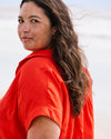 Sandy Short Sleeve Stretch Linen Blend Shirt - Shoreline Sunset | Plus Size & Straight Size Women's Fashion | Universal Standard