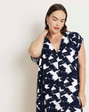 Kris Divine Jersey Kaftan - Navy Santiago Print | Plus Size & Straight Size Women's Fashion | Universal Standard
