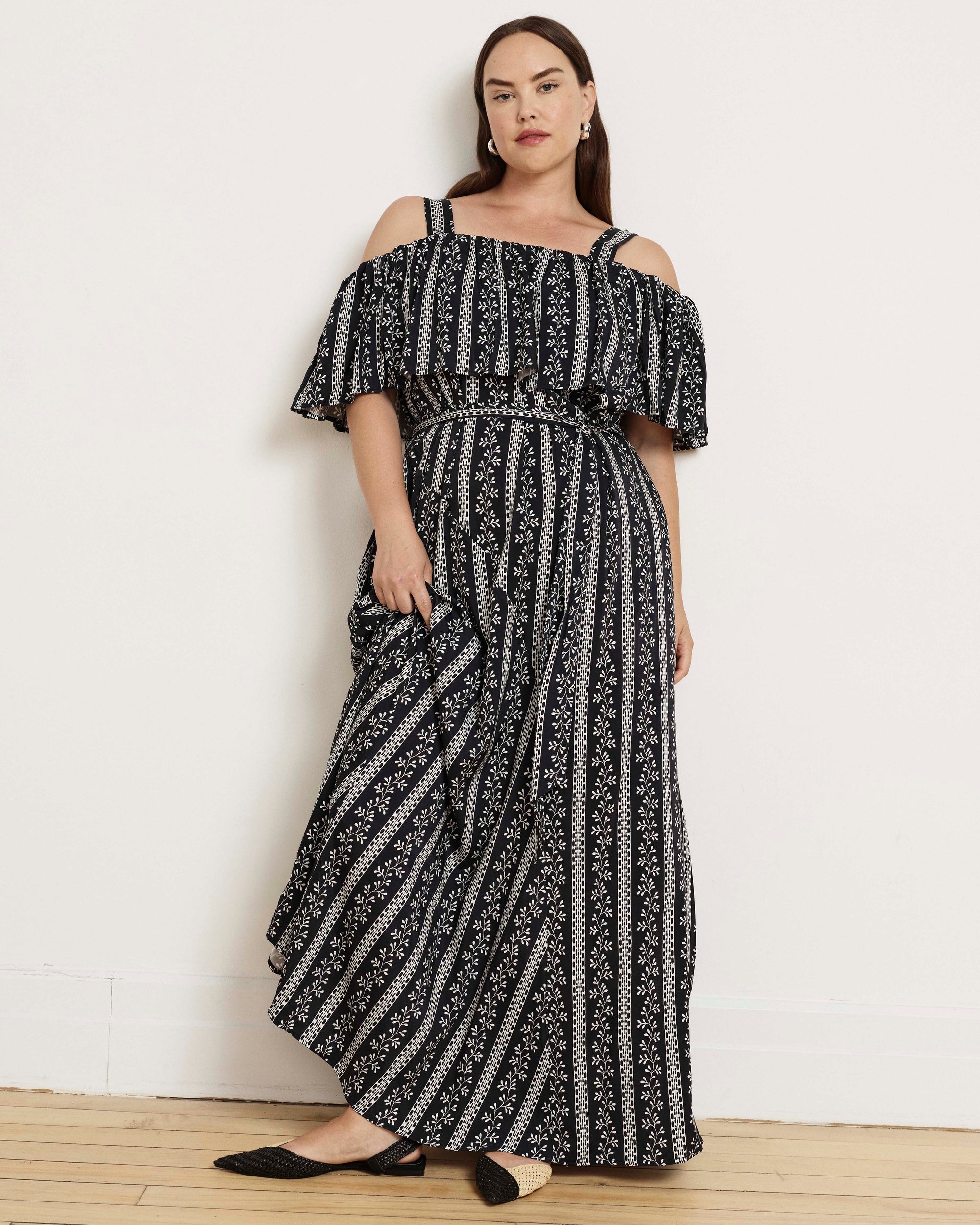 Lisbon Convertible Stretch Cupro Maxi Dress - Florentine Print | Plus Size & Straight Size Women's Fashion | Universal Standard