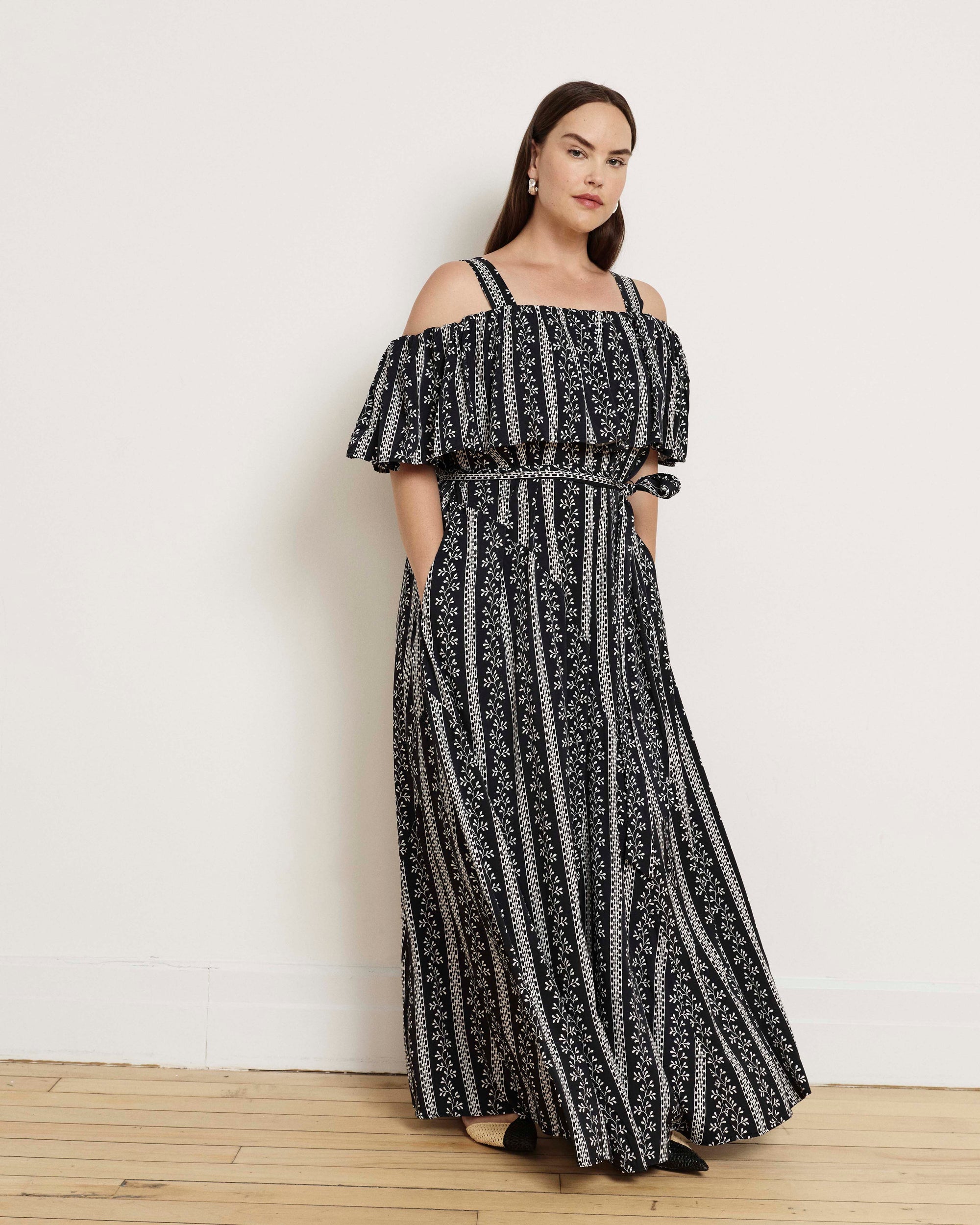 Lisbon Convertible Stretch Cupro Maxi Dress - Florentine Print | Plus Size & Straight Size Women's Fashion | Universal Standard