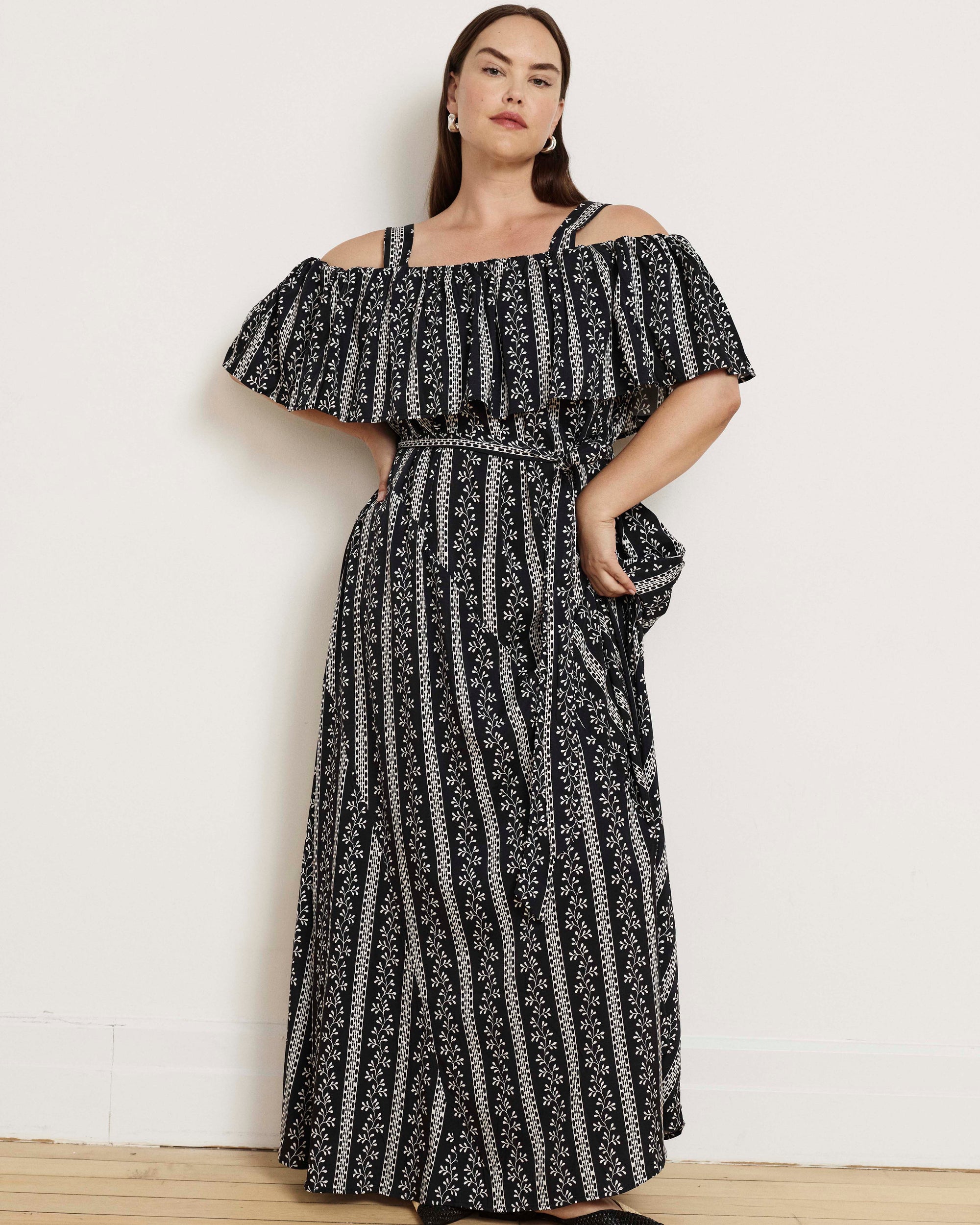 Lisbon Convertible Stretch Cupro Maxi Dress - Florentine Print | Plus Size & Straight Size Women's Fashion | Universal Standard