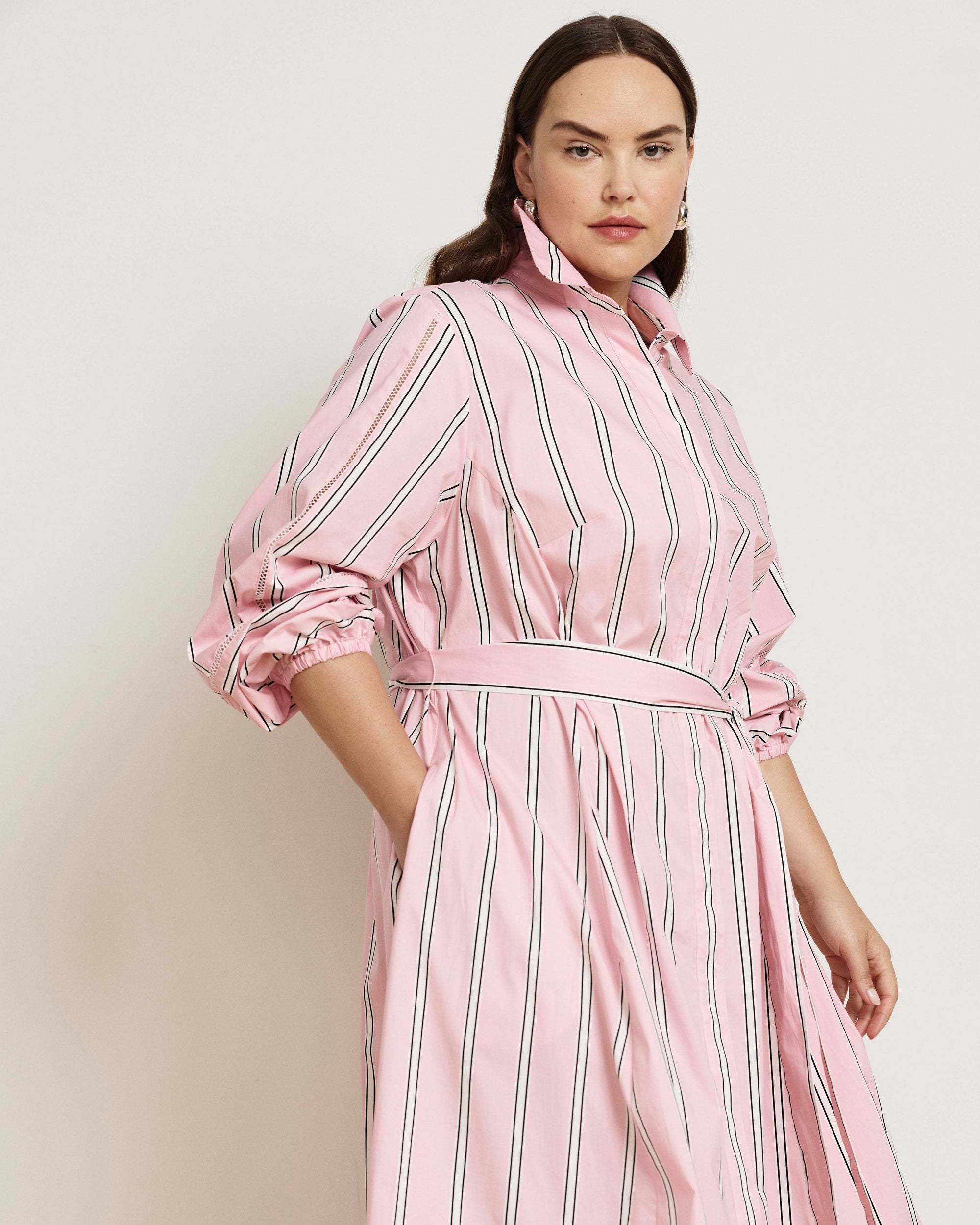pink dress with white shirt Pink & White Stripe Short Sleeve Mini Dress - All Dresses