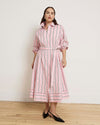 Claire Stretch Poplin Shirtdress - Pink Horizon Stripe | Plus Size & Straight Size Women's Fashion | Universal Standard