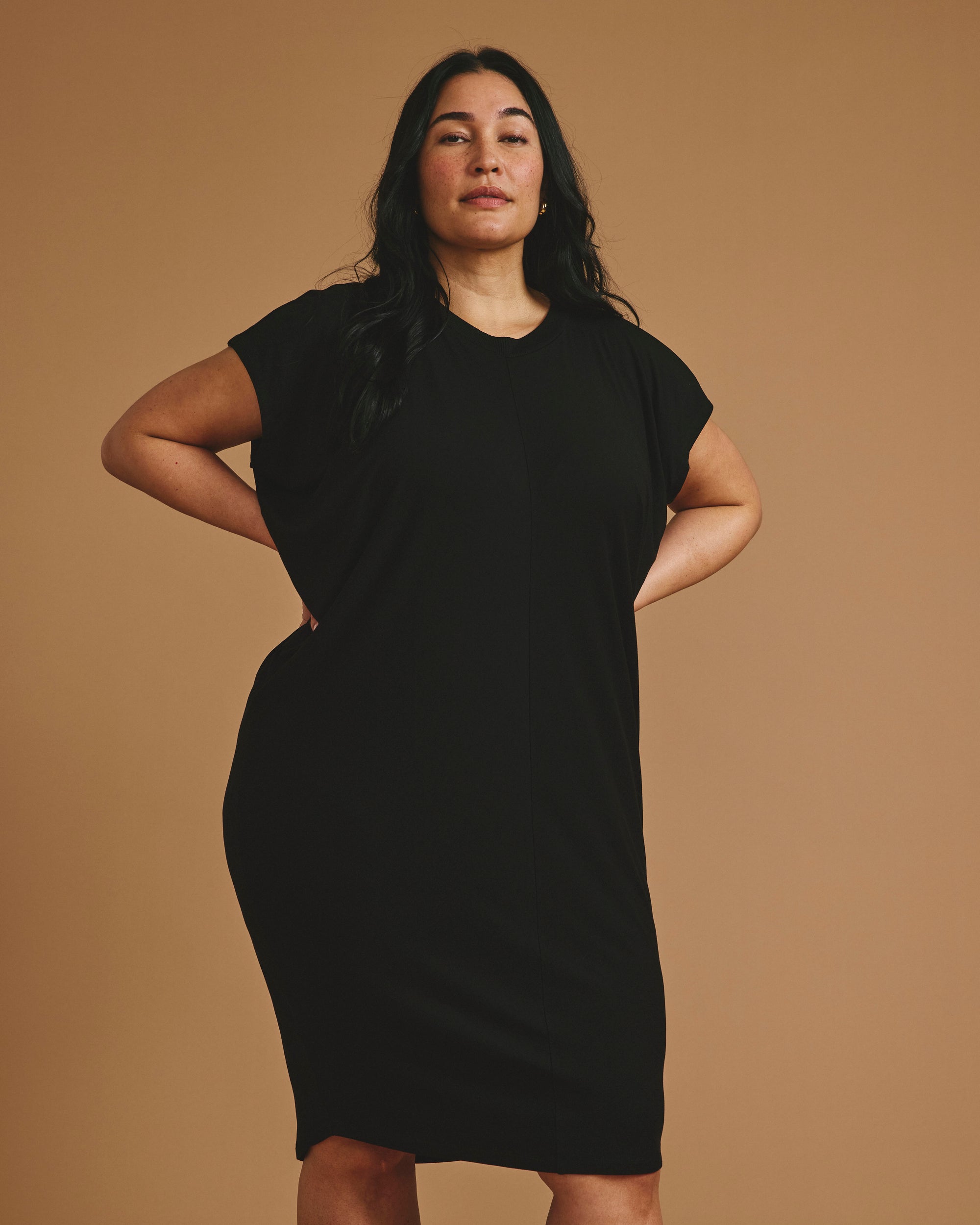 Carrea Relaxed Liquid Jersey Dress - Black Universal Standard Carrea Relaxed Liquid Jersey Dress - Black Universal Standard